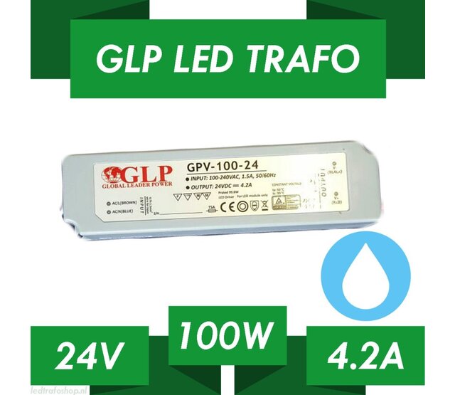 LED-Netzteil 100 Watt 24 Volt 4,2 Ampere – IP67 wasserdicht – GLP GPV-100-24 – ideal für LED-Streifen und Beleuchtungssysteme – zuverlässige Stromversorgung LED-Netzteil 100 Watt 24 Volt 4,2 Ampere – IP67 wasserdicht – GLP GPV-100-24 – ideal für LED-Streifen und Beleuchtungssysteme – zuverlässige Stromversorgung