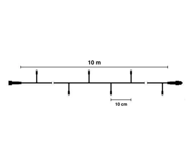 200 LED Weihnachtsbeleuchtung, 10 Meter koppelbarer LED Streifen, warmweiße Lichterkette mit Blinkfunktion, IP44 wasserfest, für Innen- und Außendekoration, 24V Niedervolt