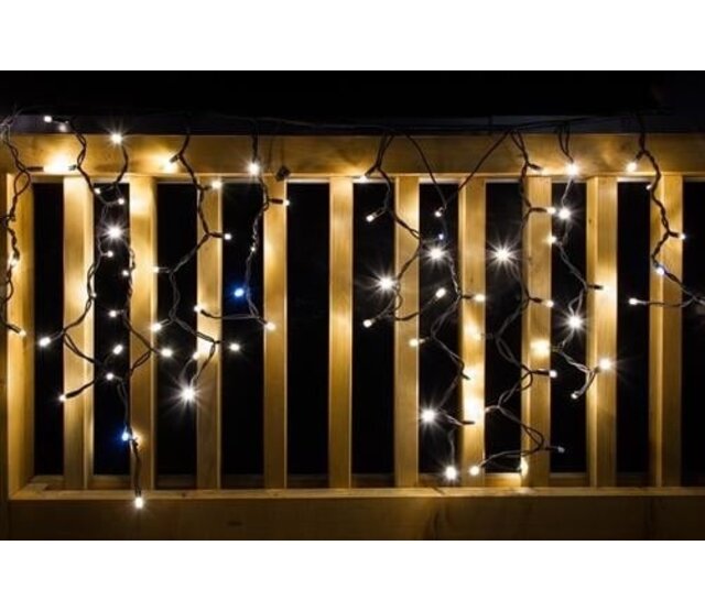 Warmweiße LED-Eiszapfen-Lichterkette, 50 x 90 cm, energieeffizienter LED-Streifen, frostresistente Weihnachtsbeleuchtung für außen, wetterfest, inkl. Montagezubehör