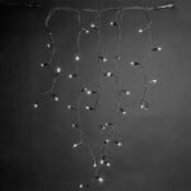 Warmweiße LED-Eiszapfen-Lichterkette, 50 x 90 cm, energieeffizienter LED-Streifen, frostresistente Weihnachtsbeleuchtung für außen, wetterfest, inkl. Montagezubehör