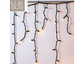 9m Eiszapfen Weihnachtsbeleuchtung Amber Extra Warmweiß 300 LEDs IP67 Profi - LUKSUS