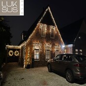 9 m Eiszapfen-Lichterkette, 300 extra warmweiße LEDs Amber