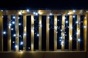 LED Eiszapfen Lichterkette, 1 x 1,5 Meter, Weiß mit Eiskristall-Effekt – Frosted-LED-Technologie, IP44 Wasserschutz, für Innen & Außen, Energieeffizient