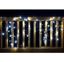 LED Eiszapfen Lichterkette, 1 x 1,5 Meter, Weiß mit Eiskristall-Effekt – Frosted-LED-Technologie, IP44 Wasserschutz, für Innen & Außen, Energieeffizient