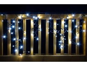 LED Eiszapfen Lichterkette 1x1,5m Weiß – Weihnachtsbeleuchtung für Außen