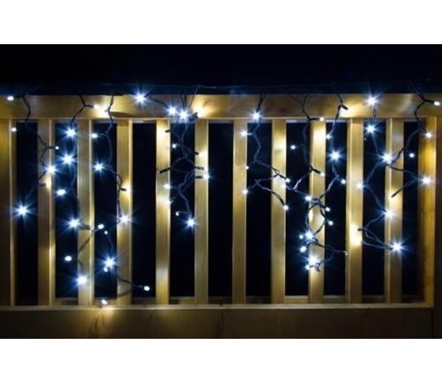 LED Eiszapfen Lichterkette, 1 x 1,5 Meter, Weiß mit Eiskristall-Effekt – Frosted-LED-Technologie, IP44 Wasserschutz, für Innen & Außen, Energieeffizient