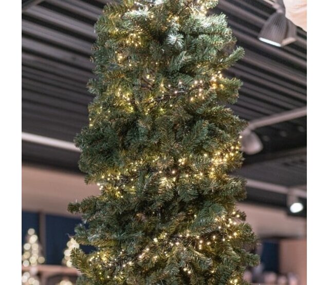 Warmweiße Weihnachtsbeleuchtung – 200 LEDs, 14 Meter, 8 Lichtmodi, Timer, IP44 für Innen- und Außenbereich – LUKSUS