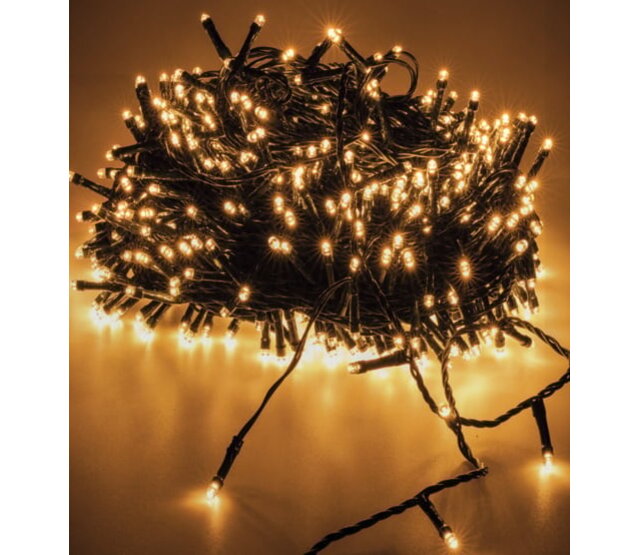 Warmweiße Weihnachtsbeleuchtung – 200 LEDs, 14 Meter, 8 Lichtmodi, Timer, IP44 für Innen- und Außenbereich – LUKSUS