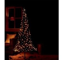 Premium Weihnachtsbaum mit 250 warmweißen LED-Lichtern, 185 cm Höhe, energiesparend und wasserfest, ideal für Innen- und Außenbereich