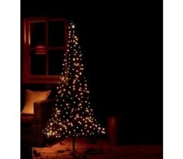 Premium Weihnachtsbaum mit 250 warmweißen LED-Lichtern, 185 cm Höhe, energiesparend und wasserfest, ideal für Innen- und Außenbereich