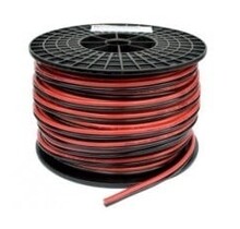 LED Streifen Anschlusskabel 2-polig, YZWL 2×0,75mm², 100 Meter Rolle, schwarz-rot – Hochflexibel, 12V/24V, für LED-Beleuchtung, ideal für Innen- und Außenbereich