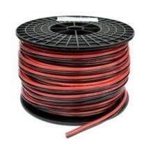 LED Streifen Anschlusskabel 2-polig, YZWL 2×0,75mm² - 100m Rolle - Schwarz/Rot