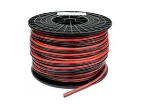 LED Streifen Anschlusskabel 2-polig, YZWL 2×0,75mm² - 100m Rolle - Schwarz/Rot