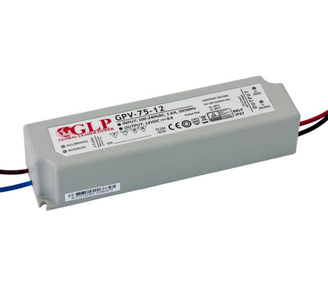 75W 12V 6A LED-Netzteil IP67 wasserdicht – GLP GPV-75-12 – Stromversorgung für LED-Streifen, 12 Volt Gleichstrom, 6 Ampere, staub- und wasserfest 75W 12V 6A LED-Netzteil IP67 wasserdicht – GLP GPV-75-12 – Stromversorgung für LED-Streifen, 12 Volt Gleichstrom, 6 Ampere, staub- und wasserfest