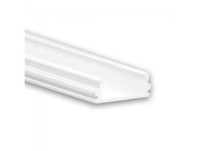Weißes LED Streifen Profil 2m mit Abdeckung 16,85x6,50mm 15WIT