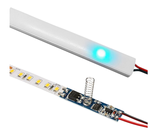 Mini Touch Dimmer für LED Streifen 12-24V DC, 8A, PWM-Steuerung, kompatibel mit LED Profilen – STD007, präzise Helligkeitsregelung, einfache Installation, ideal für Innen- und Außenbeleuchtung Mini Touch Dimmer für LED Streifen 12-24V DC, 8A, PWM-Steuerung, kompatibel mit LED Profilen – STD007, präzise Helligkeitsregelung, einfache Installation, ideal für Innen- und Außenbeleuchtung
