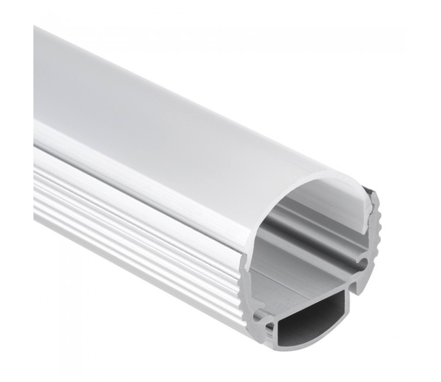 LED Streifenprofil 2 Meter rund mit Abdeckung, 28,20 mm x 19,81 mm, 360° Aluminium, 360ALU – Hochwertiges Alu-Profil für LED-Beleuchtung, präzise Maße, optimale Lichtstreuung