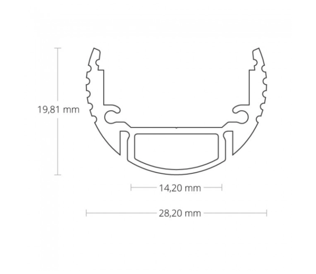 LED Streifenprofil 2 Meter rund mit Abdeckung, 28,20 mm x 19,81 mm, 360° Aluminium, 360ALU – Hochwertiges Alu-Profil für LED-Beleuchtung, präzise Maße, optimale Lichtstreuung