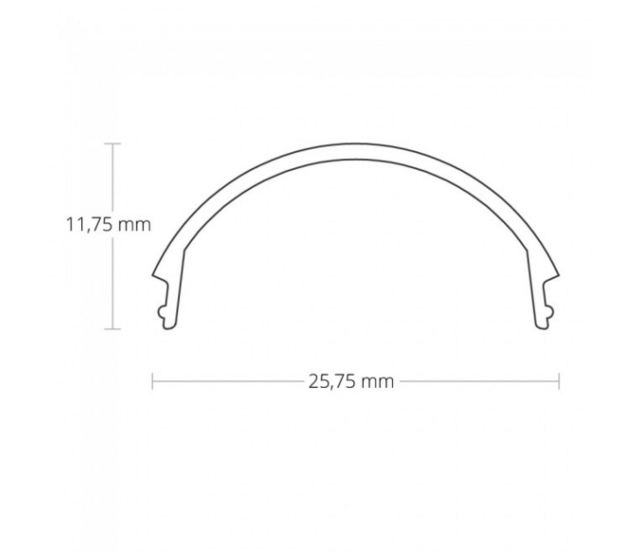 LED Streifenprofil 2 Meter rund mit Abdeckung, 28,20 mm x 19,81 mm, 360° Aluminium, 360ALU – Hochwertiges Alu-Profil für LED-Beleuchtung, präzise Maße, optimale Lichtstreuung