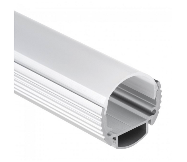 LED Streifenprofil 2 Meter rund mit Abdeckung, 28,20 mm x 19,81 mm, 360° Aluminium, 360ALU – Hochwertiges Alu-Profil für LED-Beleuchtung, präzise Maße, optimale Lichtstreuung