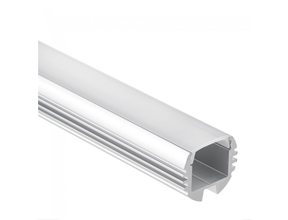 Rundes LED Streifen Profil 2m mit Abdeckung 18,73x15,32 mm Aluminium 09.1ALU