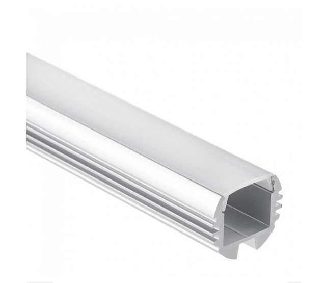 Rundes LED-Streifen-Profil 2 Meter mit Diffusorabdeckung, 18,73 mm x 15,32 mm, Aluminium, 09.1ALU, für gleichmäßige Lichtverteilung, ideal für Innen- und Außenbeleuchtung Rundes LED-Streifen-Profil 2 Meter mit Diffusorabdeckung, 18,73 mm x 15,32 mm, Aluminium, 09.1ALU, für gleichmäßige Lichtverteilung, ideal für Innen- und Außenbeleuchtung