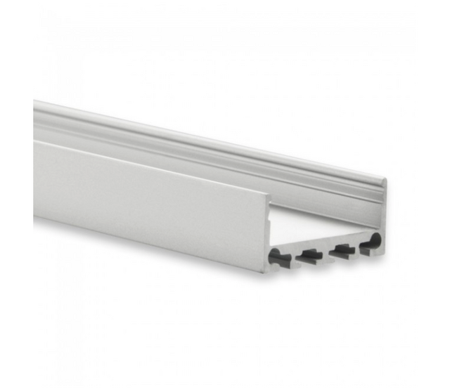 LED-Aluminiumprofil 200 cm mit hoher Abdeckung, 26,79 mm x 36 mm, XL04.C3ALU – Hochwertiges Profil für LED-Streifen, präzise Maße, optimale Lichtstreuung, ideal für Innenbeleuchtung