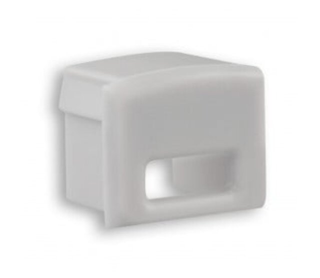 Aluminium Endkappe mit Kabeldurchführung für LED Streifen – 02ALU | Präzise Passform, 20 mm Breite, IP20 Schutzklasse, ideal für LED-Profile