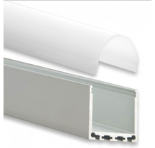 LED Streifen Profil XL 2 Meter mit runder Abdeckung 24mm, 36,79mm x 11,69mm - XL7.C4ALU, Aluminium, für LED-Beleuchtung, Montageprofil, Lichtleiste