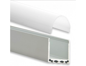 LED XL Profil 2m mit runder Abdeckung 24mm – 36,79x11,69mm – XL7.C4ALU