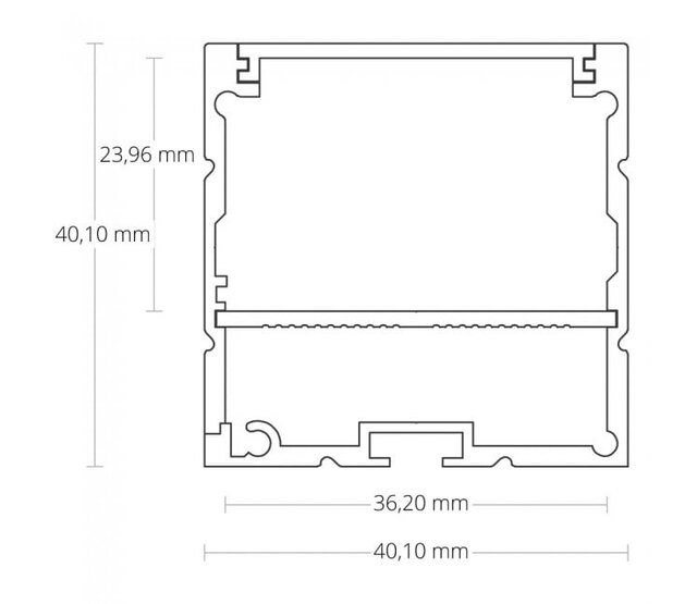 LED Aluminiumprofil XL 2 Meter mit Diffusor, 40,10 mm x 40,10 mm, für LED Streifen – XL17ALU, hochwertige Beleuchtungslösung LED Aluminiumprofil XL 2 Meter mit Diffusor, 40,10 mm x 40,10 mm, für LED Streifen – XL17ALU, hochwertige Beleuchtungslösung