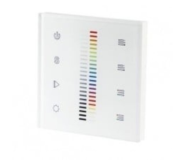 DMX-fähiger Einbaudimmer für RGB-LED-Streifen (1 feste Farbe) – 2-Zonen-Steuerung, ideal für Beleuchtungsprojekte mit präziser Farbregelung und DMX512-Kompatibilität