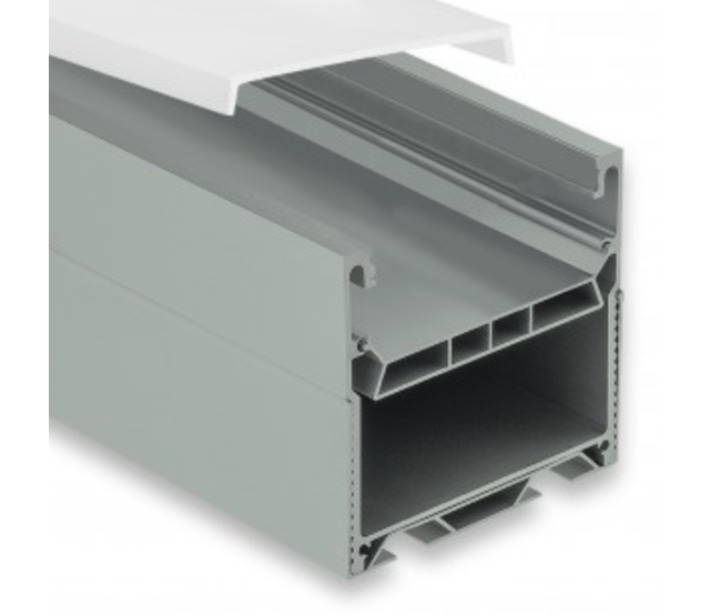Extra großes LED-Aluminiumprofil 1,5 Meter mit Abdeckung 71,95 mm x 71,95 mm für LED-Streifen – XLPN12, hochwertige Beleuchtungslösung für professionelle Anwendungen