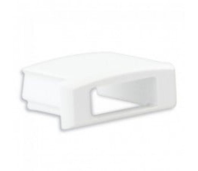 LED-Profil Endkappe mit Kabeldurchführung - 01WIT | Aluminium LED-Streifenabschluss, 8 mm Nutbreite, für 10 mm breite LED-Streifen, weiß, passend für Decken- und Wandmontage