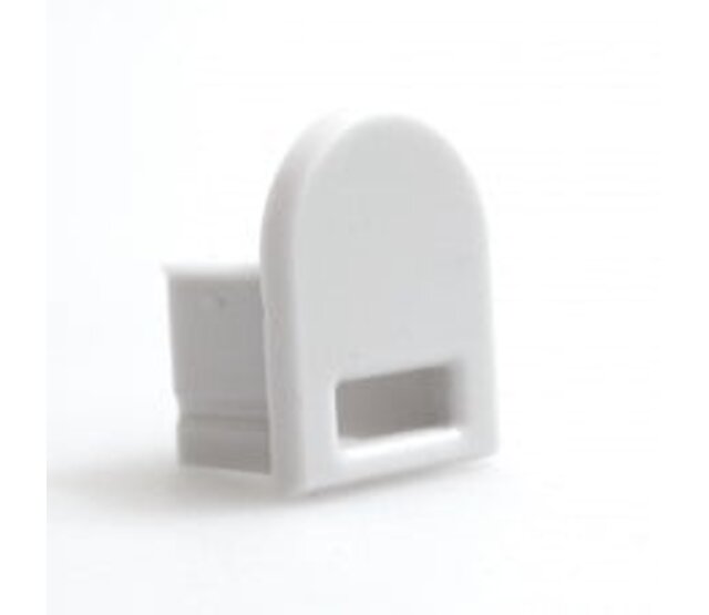 Aluminium Endkappe mit Kabeldurchführung für LED Streifen – 05.2ALU, 22 mm Breite, IP20 Schutzklasse, ideal für LED-Profile, Montagezubehör, Elektroinstallation