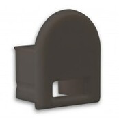 Schwarze Endkappe mit Kabeldurchführung für LED Streifen Profil 05.2, 5 mm Durchmesser, IP20, kompatibel mit Aluminiumprofilen, ideal für LED-Beleuchtungssysteme