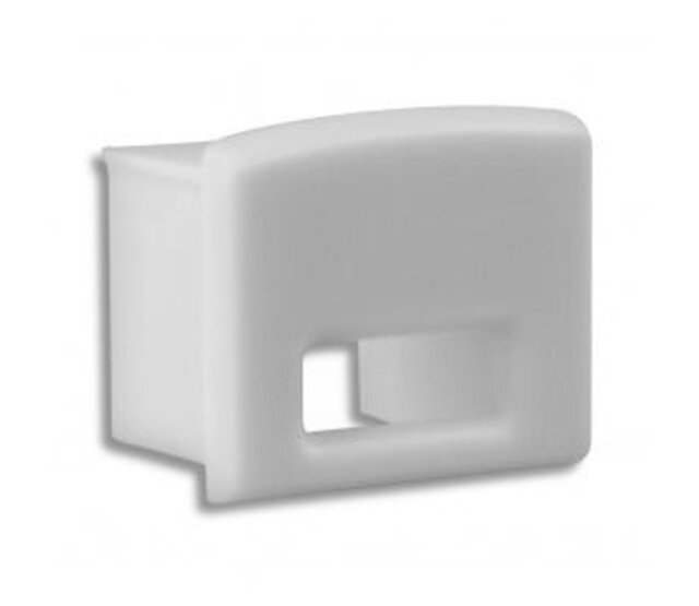 Endkappe für LED-Streifenprofile mit Kabeldurchführung 05.1WIT – Weiß, passend für Alu-Profile, 5 mm Breite, präzise Verarbeitung, einfache Montage, ideal für LED-Beleuchtungssysteme