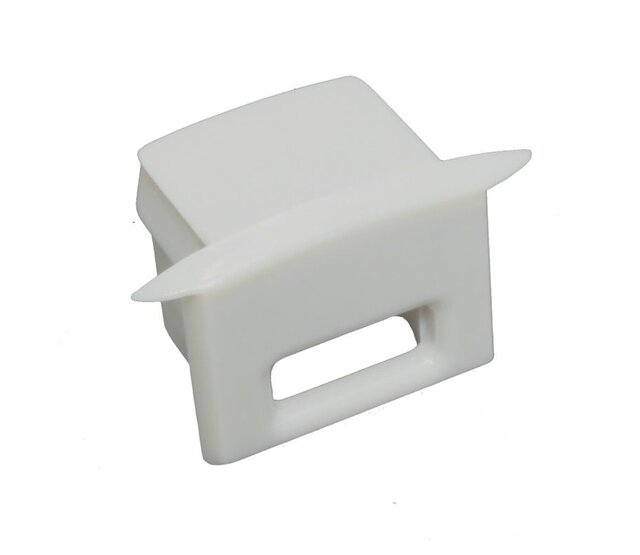 Aluminium Endkappe mit Kabeldurchführung für LED Streifen – 03ALU | Präzise Passform, 20 mm Breite, IP20 Schutzklasse | Ideal für LED-Profile und Beleuchtungssysteme