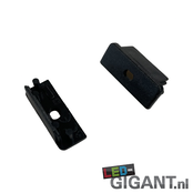 Schwarzes Endkappen-Set mit Kabeldurchführung für LED-Streifen – 09ZWART | IP20 | 12-24V | Einfache Montage | Kompatibel mit Aluminium-Profilsystemen | Ideal für Innenbeleuchtung