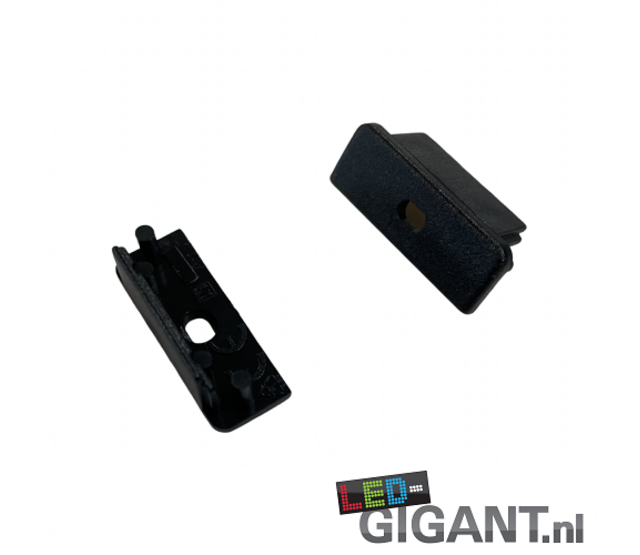 Schwarzes Endkappen-Set mit Kabeldurchführung für LED-Streifen – 09ZWART | IP20 | 12-24V | Einfache Montage | Kompatibel mit Aluminium-Profilsystemen | Ideal für Innenbeleuchtung