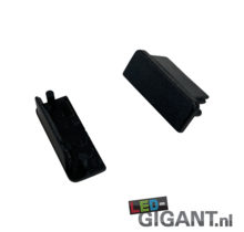 LED-Streifen-Endkappe ohne Kabeldurchführung - 09ZWART | Schwarz, IP20, für 10 mm breite LED-Streifen, 1 Stück | Schutzabdeckung für LED-Profile, staubdicht, einfach zu montieren