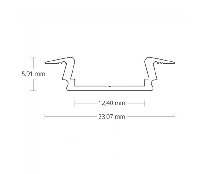 50m LED Aluminiumprofil Einbau 16,80mm x 5,91mm für LED Streifen, 08ALU, präzise Maße, optimale Wärmeableitung, ideal für Innenbeleuchtung