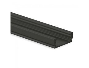 LED Alu Profil flach 30m mit Abdeckung 16,80x6,47mm PL1 schwarz für LED Streifen