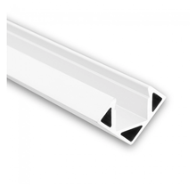 50 m LED-Streifen Aluminium-Eckprofil 25,66 x 18,01 mm mit Abdeckung – P23 Weiß – Hochwertiges, weiß pulverbeschichtetes Profil für LED-Streifen bis 11,5 mm, optimale Lichtverteilung, innen und außen