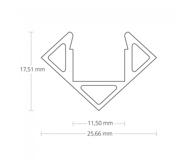 50 m LED-Streifen Aluminium-Eckprofil 25,66 x 18,01 mm mit Abdeckung – P23 Weiß – Hochwertiges, weiß pulverbeschichtetes Profil für LED-Streifen bis 11,5 mm, optimale Lichtverteilung, innen und außen