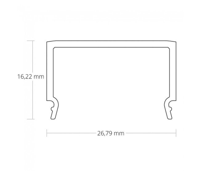 2 Meter Opal LED-Profilabdeckung für LED-Streifen – 25,8 mm Breite – C2-Klasse – Diffusor für gleichmäßige Lichtverteilung – Hochwertige Aluminiumausführung 2 Meter Opal LED-Profilabdeckung für LED-Streifen – 25,8 mm Breite – C2-Klasse – Diffusor für gleichmäßige Lichtverteilung – Hochwertige Aluminiumausführung
