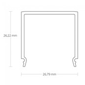 2 Meter Opal LED-Profilabdeckung für LED-Streifen – 25,8 mm Breite – Diffusor C3 – Hochwertige Abdeckung für indirekte Beleuchtung – Ideal für Wohn- und Gewerberäume