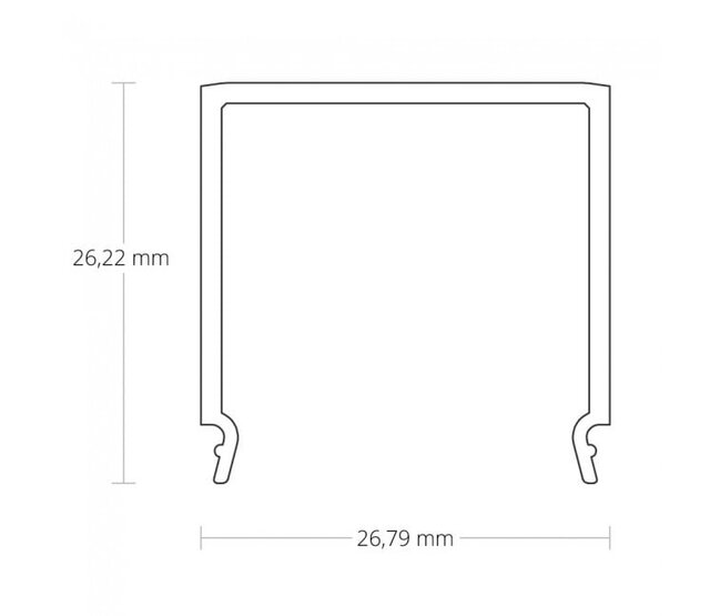 2 Meter Opal LED-Profilabdeckung für LED-Streifen – 25,8 mm Breite – Diffusor C3 – Hochwertige Abdeckung für indirekte Beleuchtung – Ideal für Wohn- und Gewerberäume