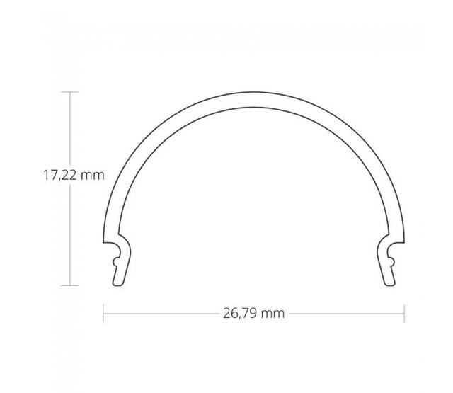 LED-Profilabdeckung Opal 2 m, 25,8 mm – kompatibel mit XL04 bis XL07