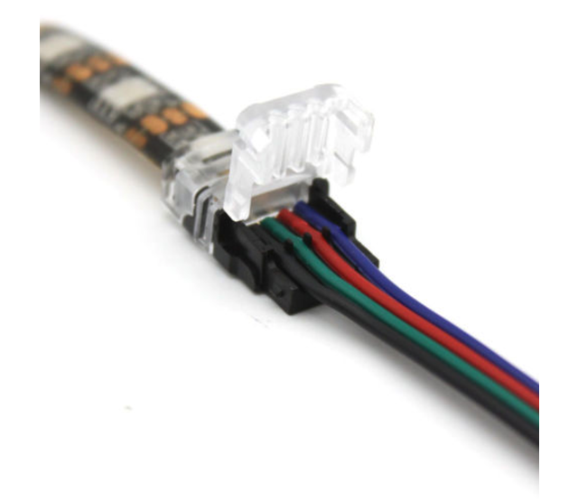Wasserdichter Verbinder für 10mm RGB LED-Streifen – IP67 Schutz, 10mm Breite, für flexible LED-Beleuchtung, einfache Montage, robuste Kunststoffausführung